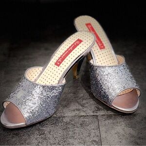 Silver Glitter Women's Heels